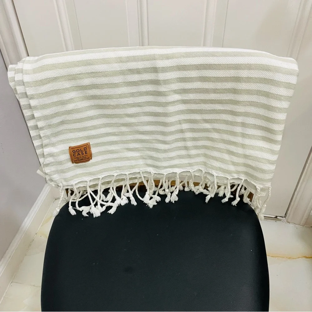 The Gold Case Turkish Beach & Bath Towel MYRA Soft Grey Pre Washed 40X70 XXL